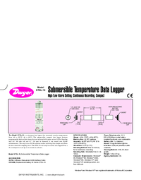 Thumbnail of document Data Sheet - STDL-10 Submersible Temperature Data Logger